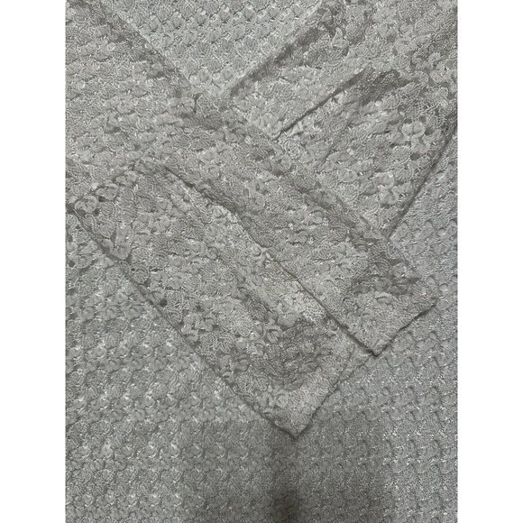 Nicole Marie Ivory Lace High‎ Low Hem Long Sleeve Tunic Swim Cover Mini Dress L - Picture 4 of 6